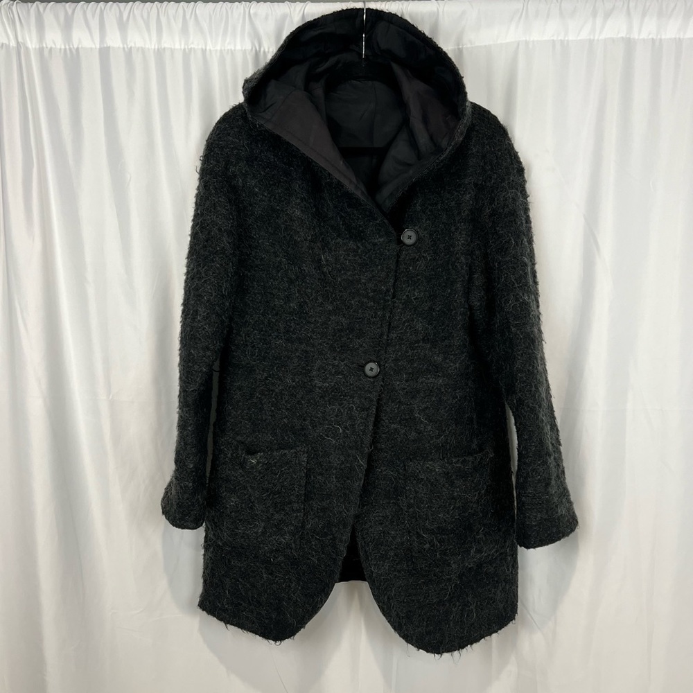 John Caruana Mohair Hooded Jacket Reversible Vintage 80's